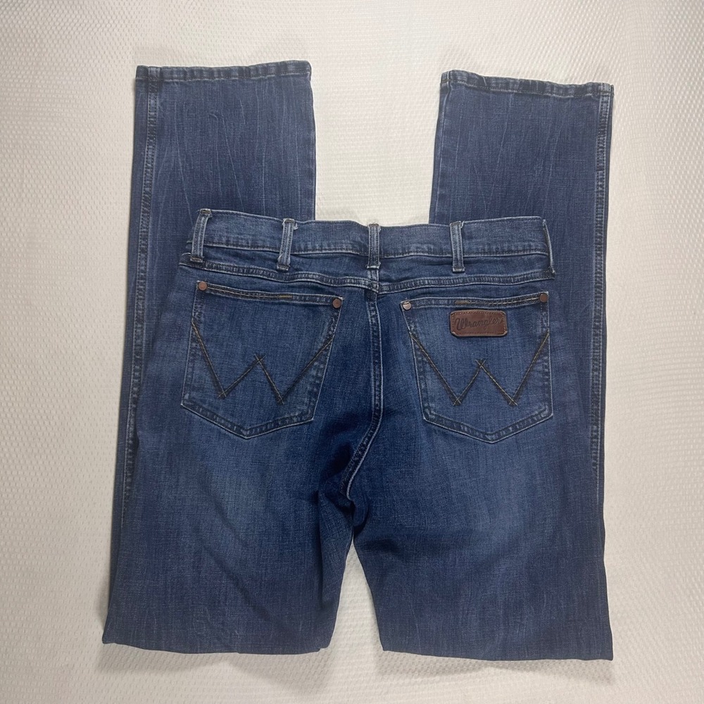 Wrangler Retro Slim Boot Mens 32x36 Jeans Dark Wash Blue Stretch Denim Western
